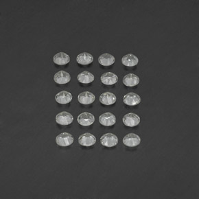캐럿 천연 화이트 토파즈 보석, 라운드 컷, 3.01 mm, VVS-VS