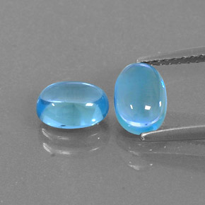 캐럿 천연 스위스 블루 토파즈 보석, 타원형 컷, 7×5.1 mm, 투명한