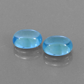 캐럿 천연 스위스 블루 토파즈 보석, 타원형 컷, 7×5.1 mm, 투명한