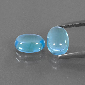 캐럿 천연 스위스 블루 토파즈 보석, 타원형 컷, 7×5.1 mm, 투명한