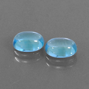 캐럿 천연 스위스 블루 토파즈 보석, 타원형 컷, 7×5.1 mm, 투명한