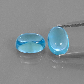 캐럿 천연 스위스 블루 토파즈 보석, 타원형 컷, 7.1×5.1 mm, 투명한