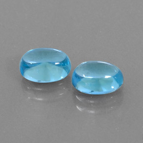 캐럿 천연 스위스 블루 토파즈 보석, 타원형 컷, 7.1×5.1 mm, 투명한