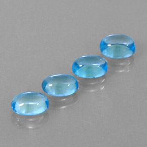캐럿 천연 스위스 블루 토파즈 보석, 타원형 컷, 7×5 mm, 투명한