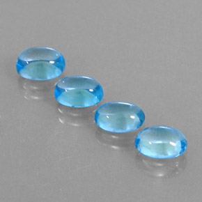 캐럿 천연 스위스 블루 토파즈 보석, 타원형 컷, 7×5 mm, 투명한