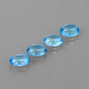 캐럿 천연 스위스 블루 토파즈 보석, 타원형 컷, 7×5 mm, 투명한
