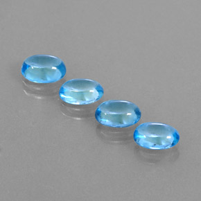 캐럿 천연 스위스 블루 토파즈 보석, 타원형 컷, 7×5 mm, 투명한