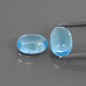 캐럿 천연 스위스 블루 토파즈 보석, 타원형 컷, 7×5 mm, 투명한