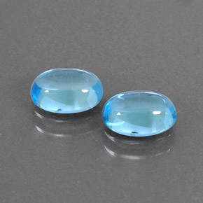 캐럿 천연 스위스 블루 토파즈 보석, 타원형 컷, 7×5 mm, 투명한