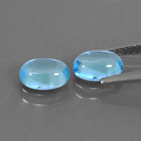 캐럿 천연 스위스 블루 토파즈 보석, 타원형 컷, 7×5 mm, 투명한