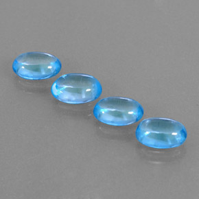 캐럿 천연 스위스 블루 토파즈 보석, 타원형 컷, 7×5 mm, 투명한