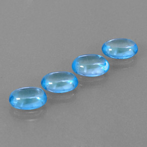 캐럿 천연 스위스 블루 토파즈 보석, 타원형 컷, 7×5 mm, 투명한