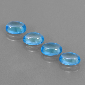 캐럿 천연 스위스 블루 토파즈 보석, 타원형 컷, 7×5 mm, 투명한