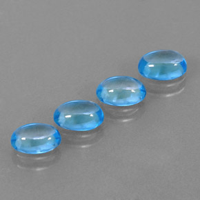 캐럿 천연 스위스 블루 토파즈 보석, 타원형 컷, 7×5 mm, 투명한