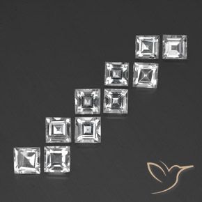 7.97캐럿 천연 하얀색 황옥 보석, 정사각형, VVS-VS