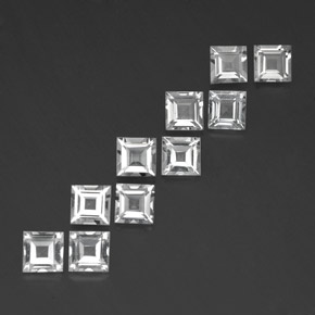 캐럿 천연 화이트 토파즈 보석, 스퀘어, 5.1×5 mm, VVS-VS