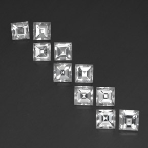 8.32캐럿 천연 화이트 토파즈 보석, 스퀘어, 5×5 mm, VVS