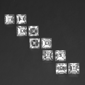 8.36캐럿 천연 화이트 토파즈 보석, 스퀘어, 5.1×5.1 mm, VVS