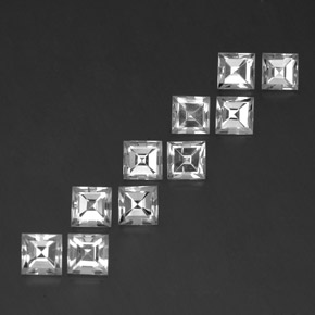 8.36캐럿 천연 화이트 토파즈 보석, 스퀘어, 5.1×5.1 mm, VVS