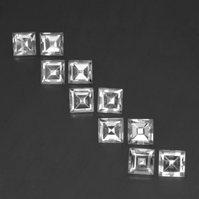 캐럿 천연 화이트 토파즈 보석, 스퀘어, 5×5 mm, VVS-VS