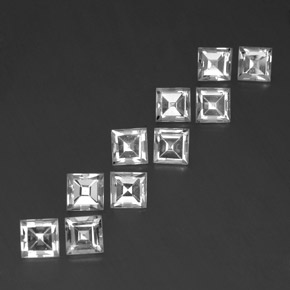 캐럿 천연 화이트 토파즈 보석, 스퀘어, 5×5 mm, VVS-VS