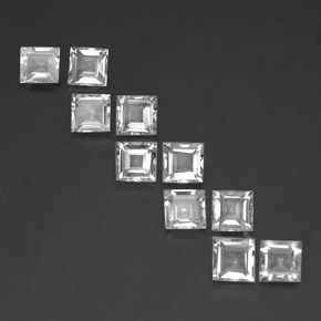 7.41캐럿 천연 화이트 토파즈 보석, 스퀘어, 5.2×5 mm, VVS-VS