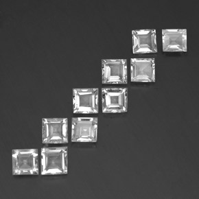 7.41캐럿 천연 화이트 토파즈 보석, 스퀘어, 5.2×5 mm, VVS-VS
