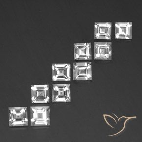 7.73캐럿 천연 하얀색 황옥 보석, 정사각형, VVS