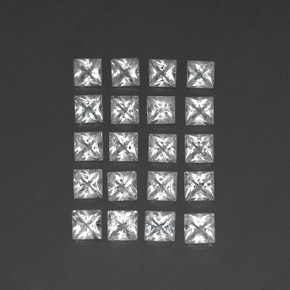 4.91캐럿 천연 화이트 토파즈 보석, 스퀘어, 3.6×3.6 mm, VS-SI
