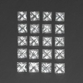 4.91캐럿 천연 화이트 토파즈 보석, 스퀘어, 3.6×3.6 mm, VS-SI
