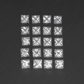 5.02캐럿 천연 화이트 토파즈 보석, 스퀘어, 3.6×3.5 mm, VS-SI