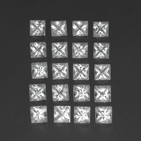 5.02캐럿 천연 화이트 토파즈 보석, 스퀘어, 3.6×3.5 mm, VS-SI