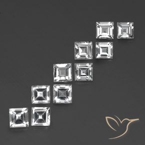 7.62캐럿 천연 클리어 화이트 황옥 보석, 정사각형, VVS-VS
