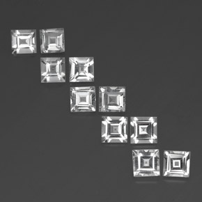 캐럿 천연 화이트 토파즈 보석, 스퀘어, 5.2×5.2 mm, VVS-VS