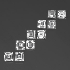 캐럿 천연 화이트 토파즈 보석, 스퀘어, 5.2×5.2 mm, VVS-VS