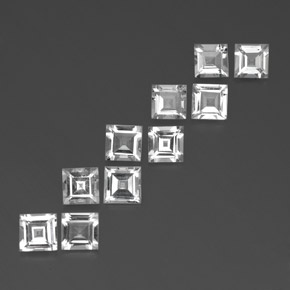 캐럿 천연 화이트 토파즈 보석, 스퀘어, 5×5 mm, VVS-VS