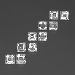7.92캐럿 천연 화이트 토파즈 보석, 스퀘어, 5.1×5 mm, VVS-VS