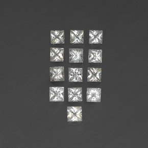 캐럿 천연 화이트 토파즈 보석, 스퀘어, 3.5×3.5 mm, VS-SI