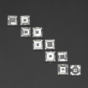 캐럿 천연 화이트 토파즈 보석, 스퀘어, 4×4 mm, VVS-VS