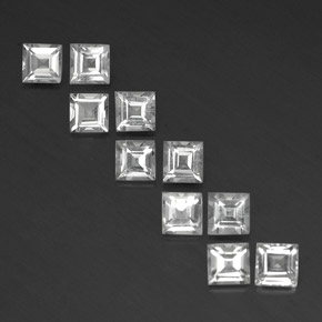 캐럿 천연 화이트 토파즈 보석, 스퀘어, 4.2×4.1 mm, VS