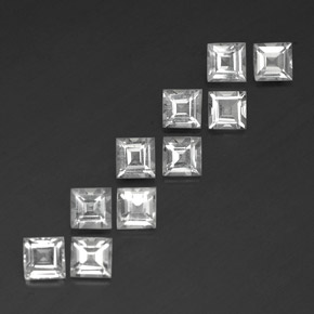 캐럿 천연 화이트 토파즈 보석, 스퀘어, 4.2×4.1 mm, VS
