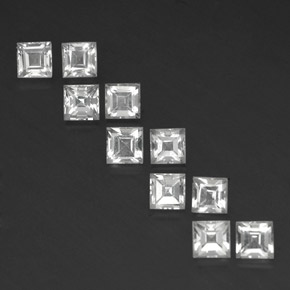 5.06캐럿 천연 클리어 화이트 토파즈 보석, 스퀘어, 4×4 mm, VS