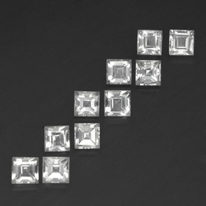 5.06캐럿 천연 클리어 화이트 토파즈 보석, 스퀘어, 4×4 mm, VS