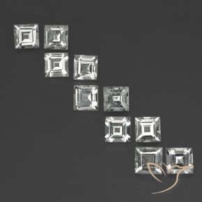 4.09캐럿 천연 따뜻한 화이트 토파즈 보석, 스퀘어, 4.1×4 mm, VVS-VS