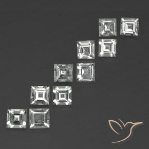4.09캐럿 천연 따뜻한 화이트 토파즈 보석, 스퀘어, 4.1×4 mm, VVS-VS