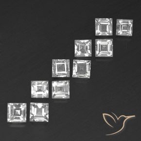 4.78캐럿 천연 클리어 화이트 황옥 보석, 정사각형, VVS-VS