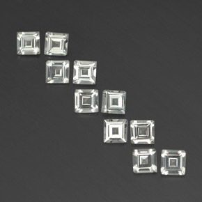 캐럿 천연 화이트 토파즈 보석, 스퀘어, 4.1×4.1 mm, VVS-VS