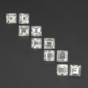 캐럿 천연 화이트 토파즈 보석, 스퀘어, 3.9×3.9 mm, VVS-VS