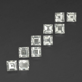 캐럿 천연 화이트 토파즈 보석, 스퀘어, 3.9×3.9 mm, VVS-VS