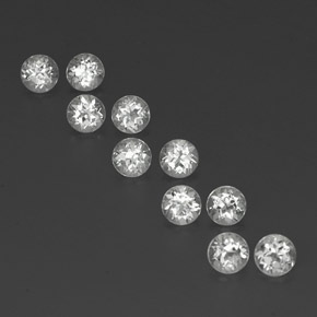 캐럿 천연 화이트 토파즈 보석, 라운드 컷, 4.03 mm, VS